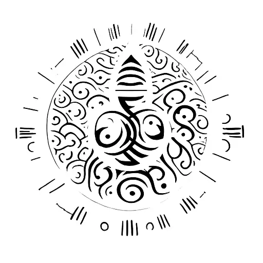 2 Black Lines Around Ankle With Ogham Writing In Between