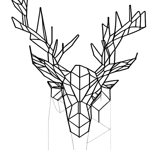 Side View Of Deer In A Minimalistic Landscape