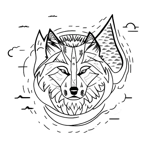 Forest Lightning Howling Wolf