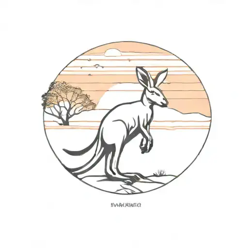 Kangaroo Silhouette Against A Sunset