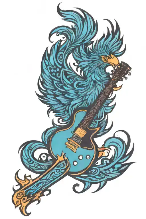 Tribal Phoenix Guitar