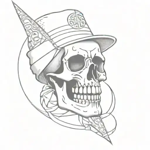 Elektrik Skull Wearing Money