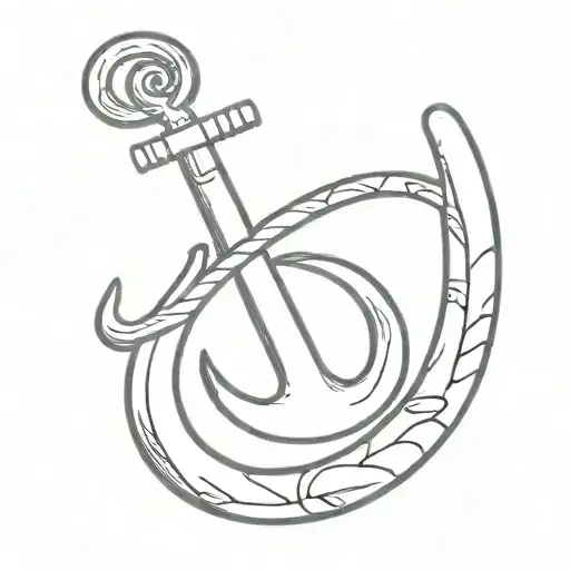 A Horse Shoe Outside An Anchor Surrounded