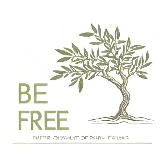 Olive Tree With The Words Be Free