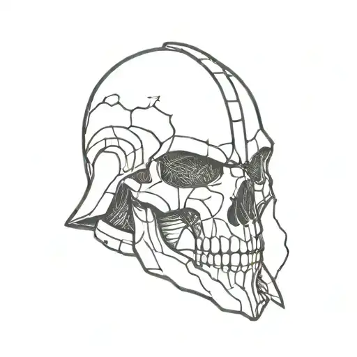 Gladiator Helmet Skull Cracked Skull