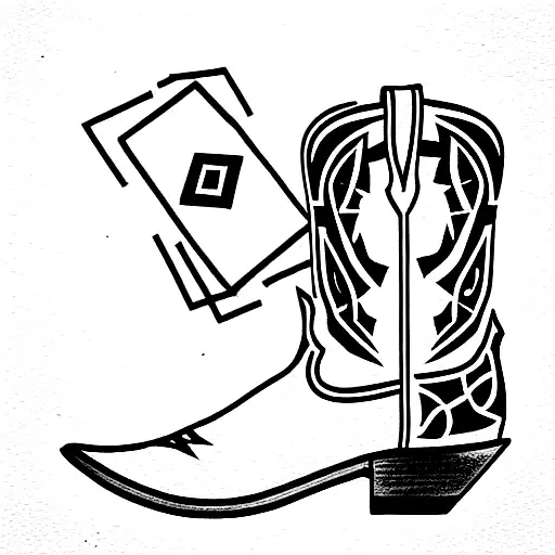 Cowboy Boot With Cards In It