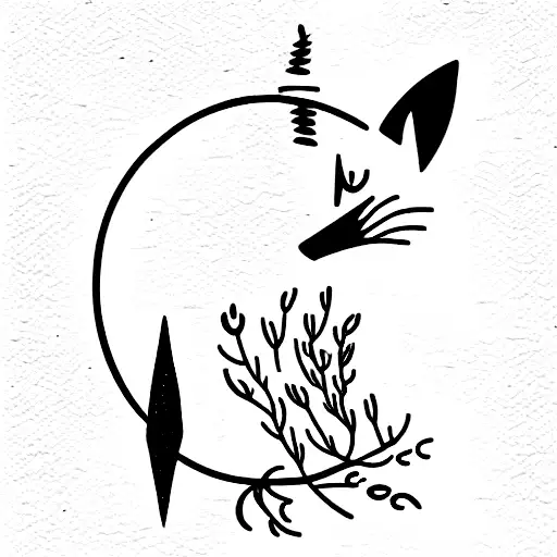 Broom Moon Fox Witch