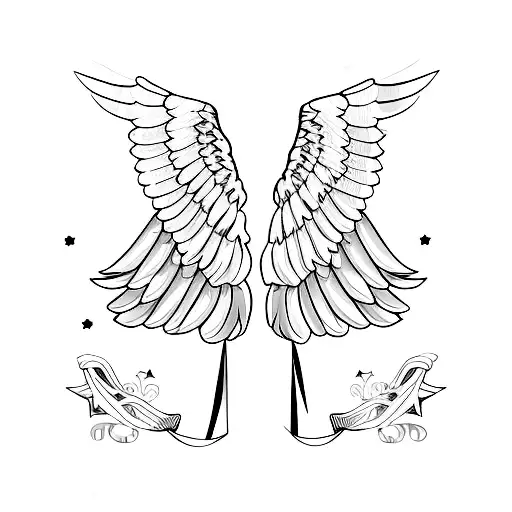 Ribbon Bow Angel Wings