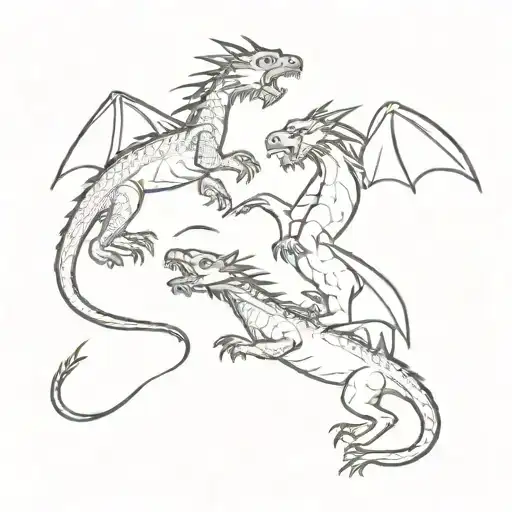 3 Little Dragons Fighting