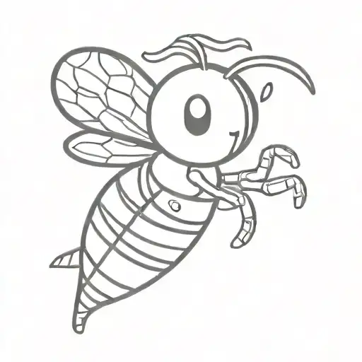 Cartoon Flying Bee Side Profile