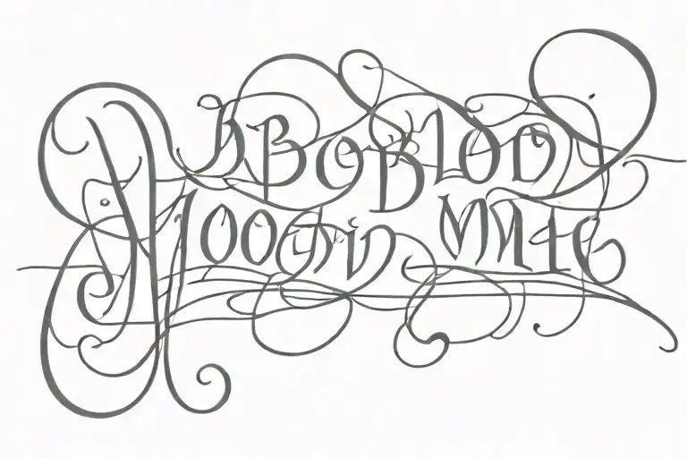 Script Tattoo That Say Blood In Me