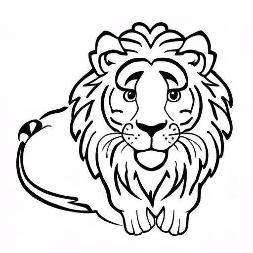 Lion And Tiger Cute Minimalist Make It More Easy To Draw Make It Cute