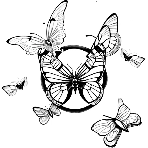 Create A Gothic-inspired Tattoo Featuring A Butterfly And Moth