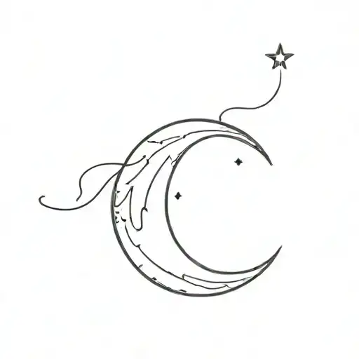 Chalk Piece And Crescent Moon