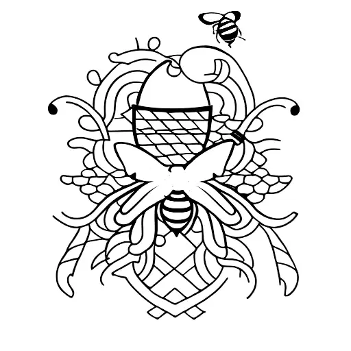 Wine Glass With A Bee