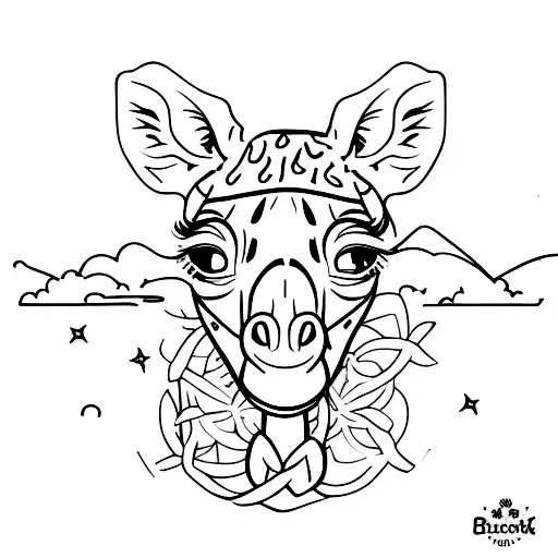 A Giraffe And An Acacia Tree