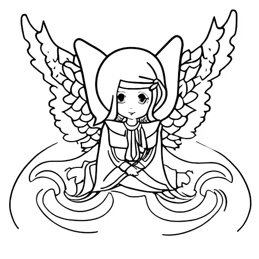 Girl With Wings In A Mountain