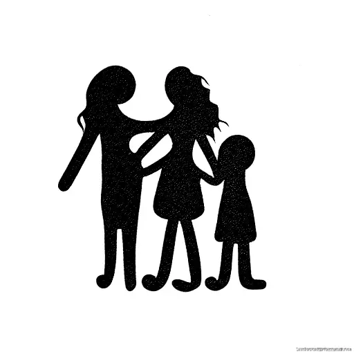 Family Of Two Daughters And A Mother