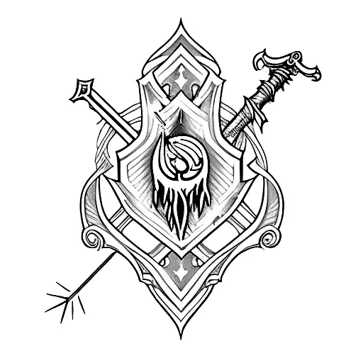 Fantasy Sword Emerging From A Medical Cross