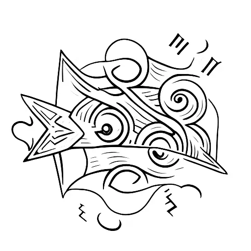 A Mother And Her Son Pointed To A Flying Bird