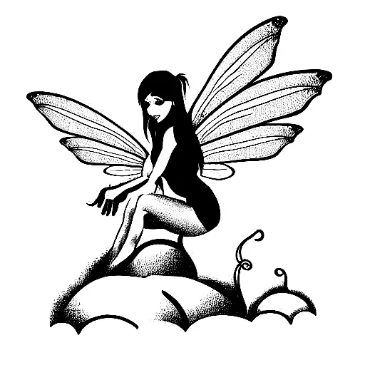 Naughty Fairy On Mushroom