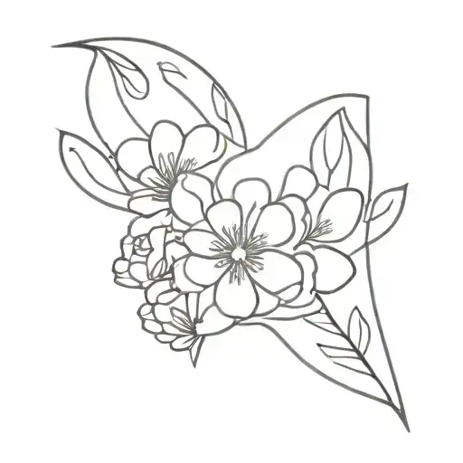 Dog Paw Texas Birth Flowers Intertwined