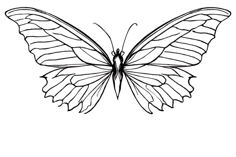 A Single Butterfly And A Ingle Lion Tatoo On Back Tattoo Men