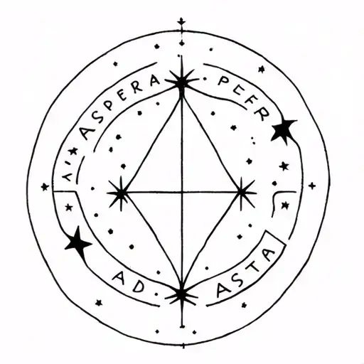 Per Aspera Ad Astra With A Star Sign
