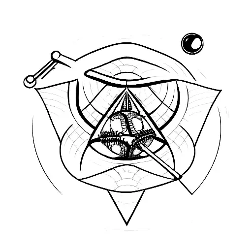 A Trident With A Baseball Diamond Inside It