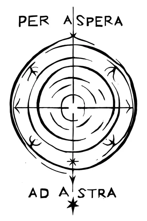 Per Aspera Ad Astra With A Star Sign
