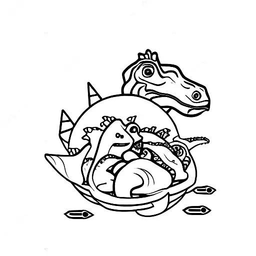 Dinosaur With Chicken Nugget