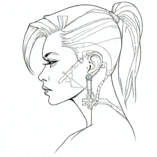 Cyberpunk Girl Side Profile