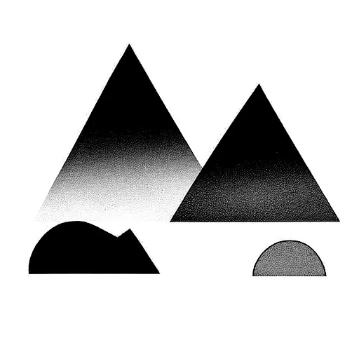 Geometric Nature Scene With Mountains