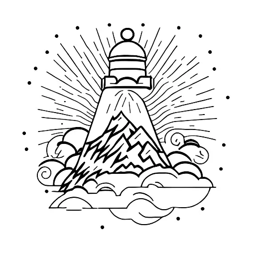 Mountain Ocean Lighthouse