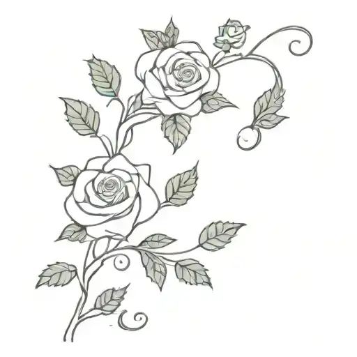 Vine With Roses Down Leg