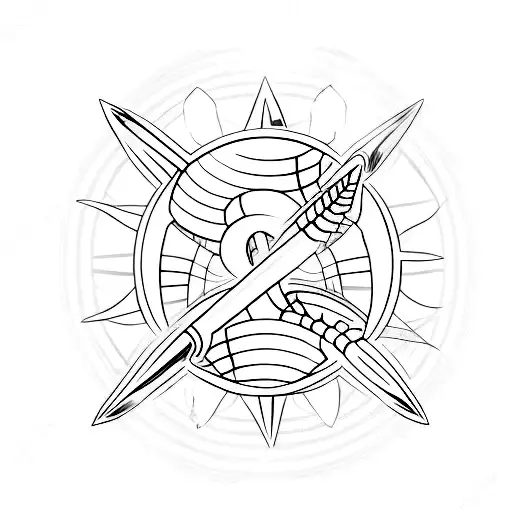 A Trident With A Baseball Diamond Inside It