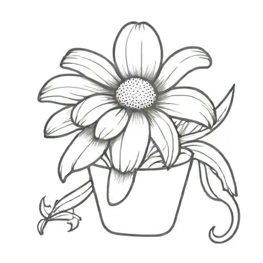 Daisy Flower In Upside Down Thimble