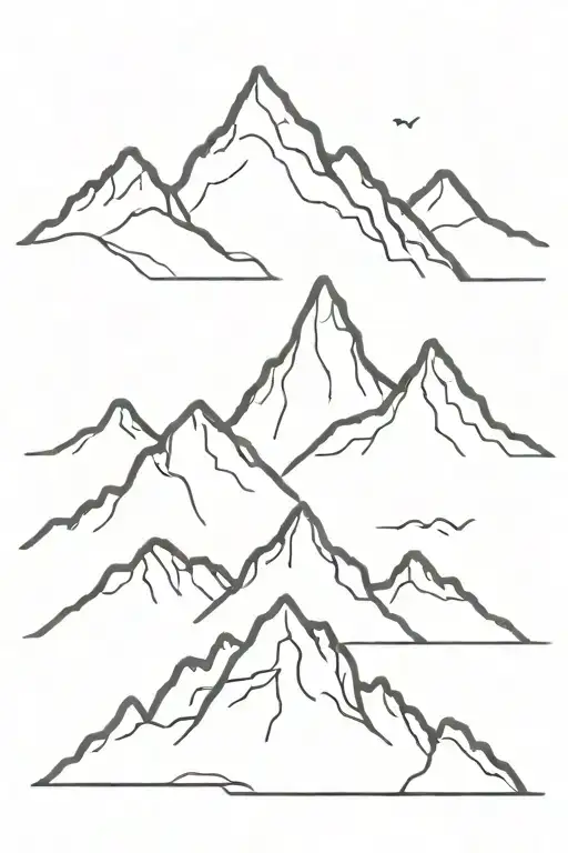 Thin Black Line Mountain Range