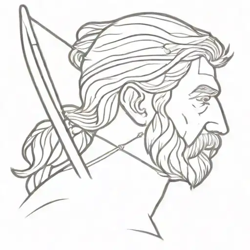 Odysseus Head And Bow And Arrow