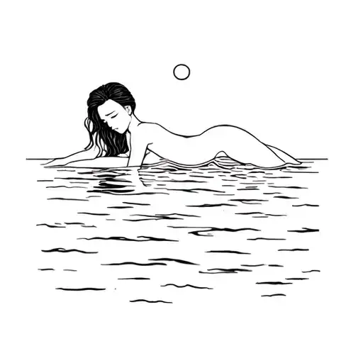 Relaxing On Ocean Surface Fine Lines