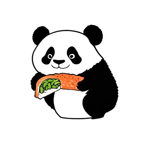 Panda Eating Sushi