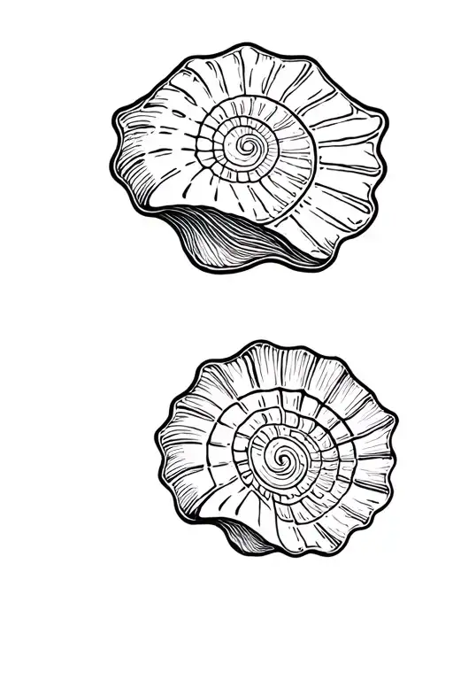 Beach Of Shells With One Unique Conch Shell