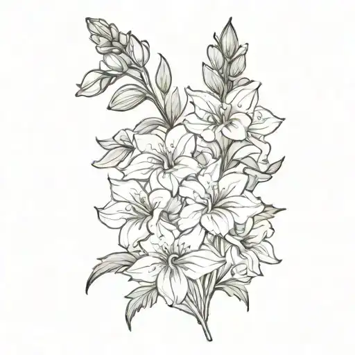 Simple Delphinium Flowers Birth Flowers Bouqet