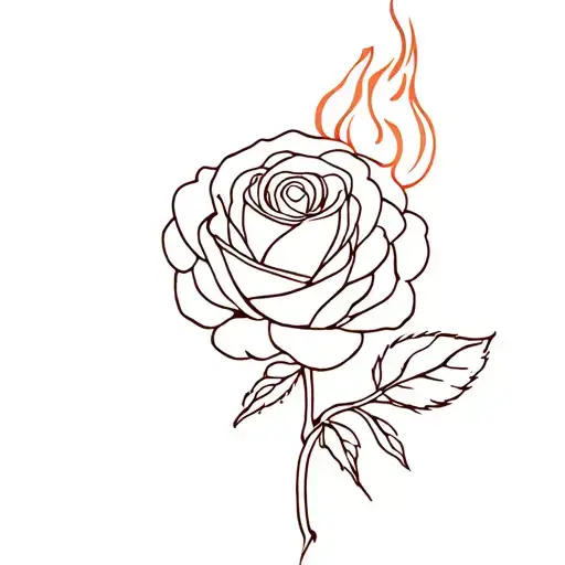 Witchy Rose On Fire