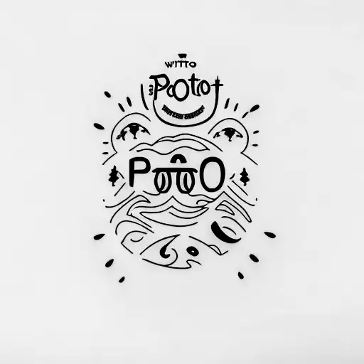 A Minimalist Surfboard With The Word 'Poto' Written On It