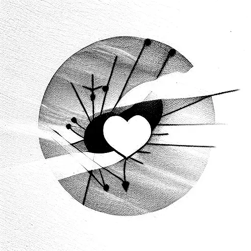 Love With Sunrays And A Circle Inside