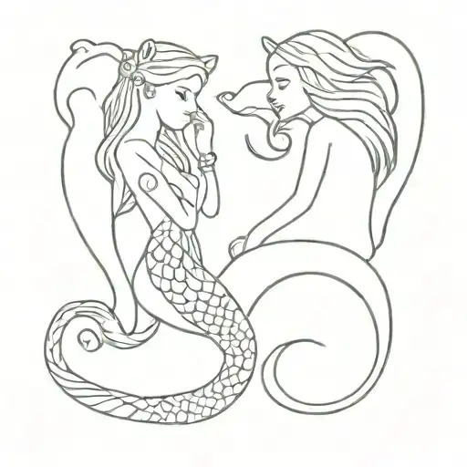 Matching Tattoo For Best Friends Either Cats Fairs Mermaid