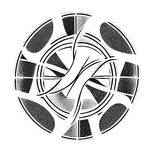 Love Knot With Sunrays And A Circle Inside