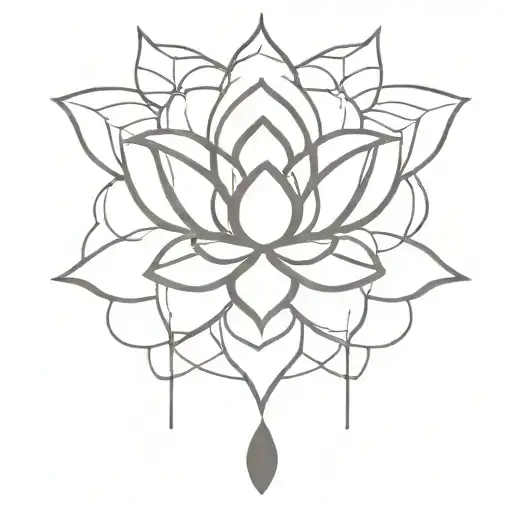 Unalome Symbol With Lotus
