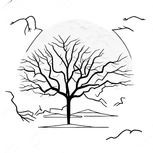 A Hauntingly Beautiful Tree Growing In A Barren Desert Landscape